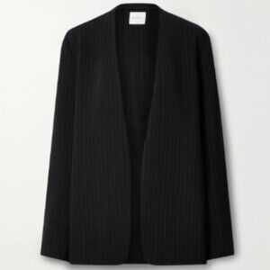 LESET Arielle Pinstriped Crepe Blazer